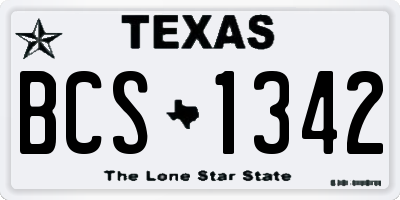 TX license plate BCS1342