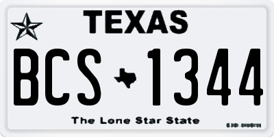 TX license plate BCS1344