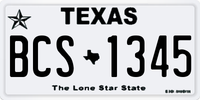 TX license plate BCS1345