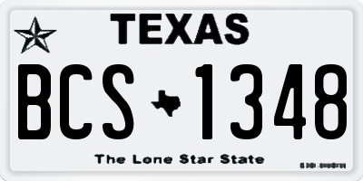 TX license plate BCS1348
