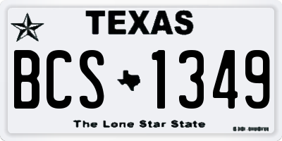 TX license plate BCS1349