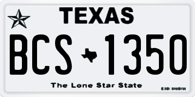 TX license plate BCS1350