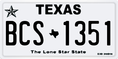 TX license plate BCS1351