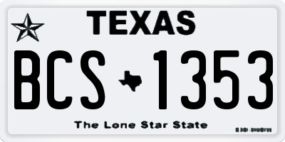 TX license plate BCS1353