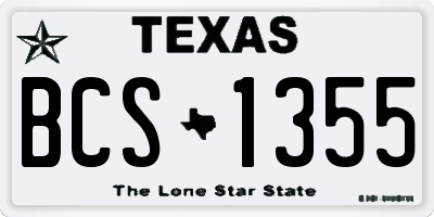 TX license plate BCS1355