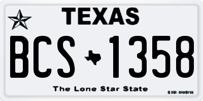 TX license plate BCS1358