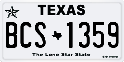 TX license plate BCS1359