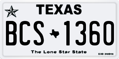 TX license plate BCS1360