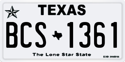 TX license plate BCS1361