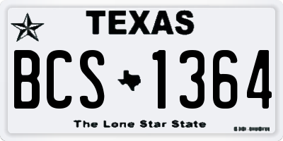 TX license plate BCS1364