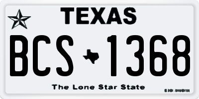 TX license plate BCS1368