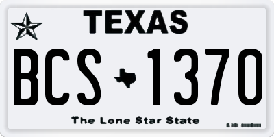 TX license plate BCS1370