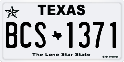 TX license plate BCS1371