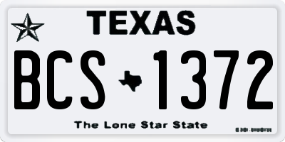 TX license plate BCS1372