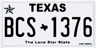 TX license plate BCS1376