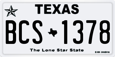 TX license plate BCS1378