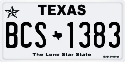 TX license plate BCS1383
