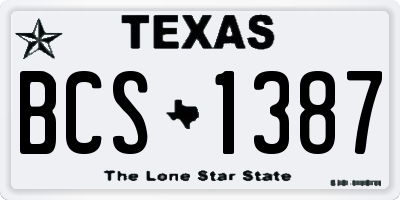 TX license plate BCS1387