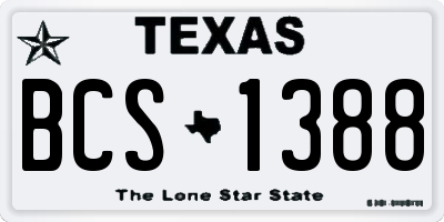 TX license plate BCS1388