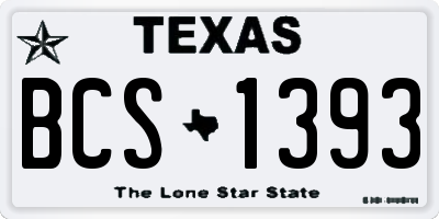 TX license plate BCS1393