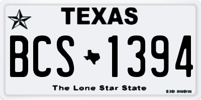 TX license plate BCS1394