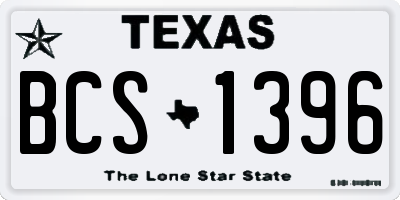 TX license plate BCS1396