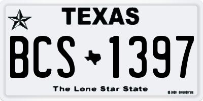 TX license plate BCS1397