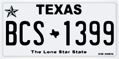 TX license plate BCS1399