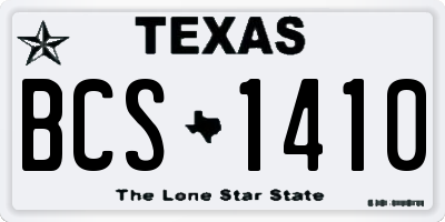 TX license plate BCS1410
