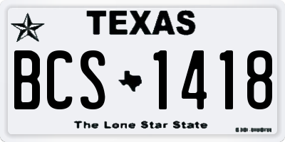 TX license plate BCS1418
