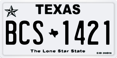 TX license plate BCS1421