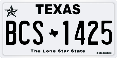 TX license plate BCS1425