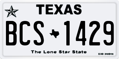 TX license plate BCS1429