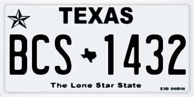 TX license plate BCS1432
