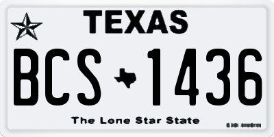 TX license plate BCS1436