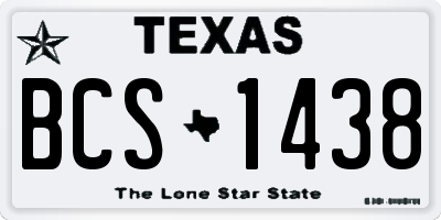 TX license plate BCS1438