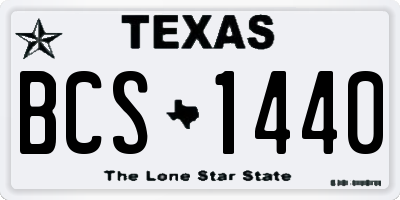 TX license plate BCS1440
