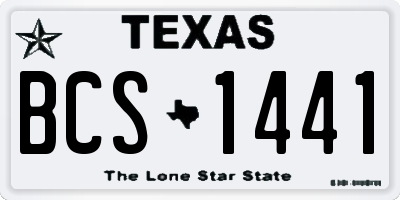 TX license plate BCS1441