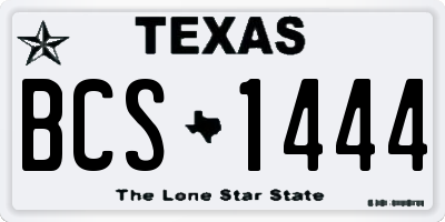 TX license plate BCS1444