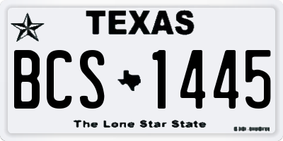 TX license plate BCS1445