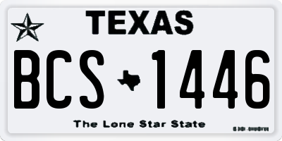 TX license plate BCS1446