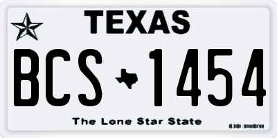 TX license plate BCS1454