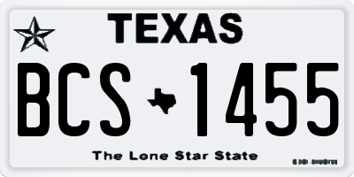TX license plate BCS1455