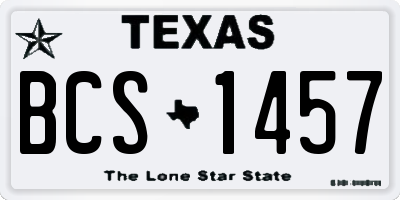 TX license plate BCS1457
