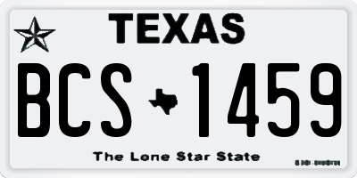TX license plate BCS1459
