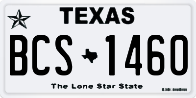 TX license plate BCS1460
