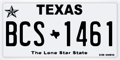 TX license plate BCS1461