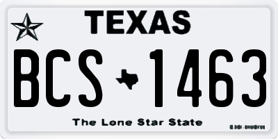 TX license plate BCS1463