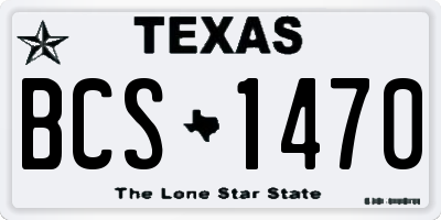 TX license plate BCS1470