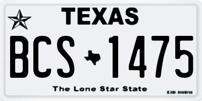 TX license plate BCS1475